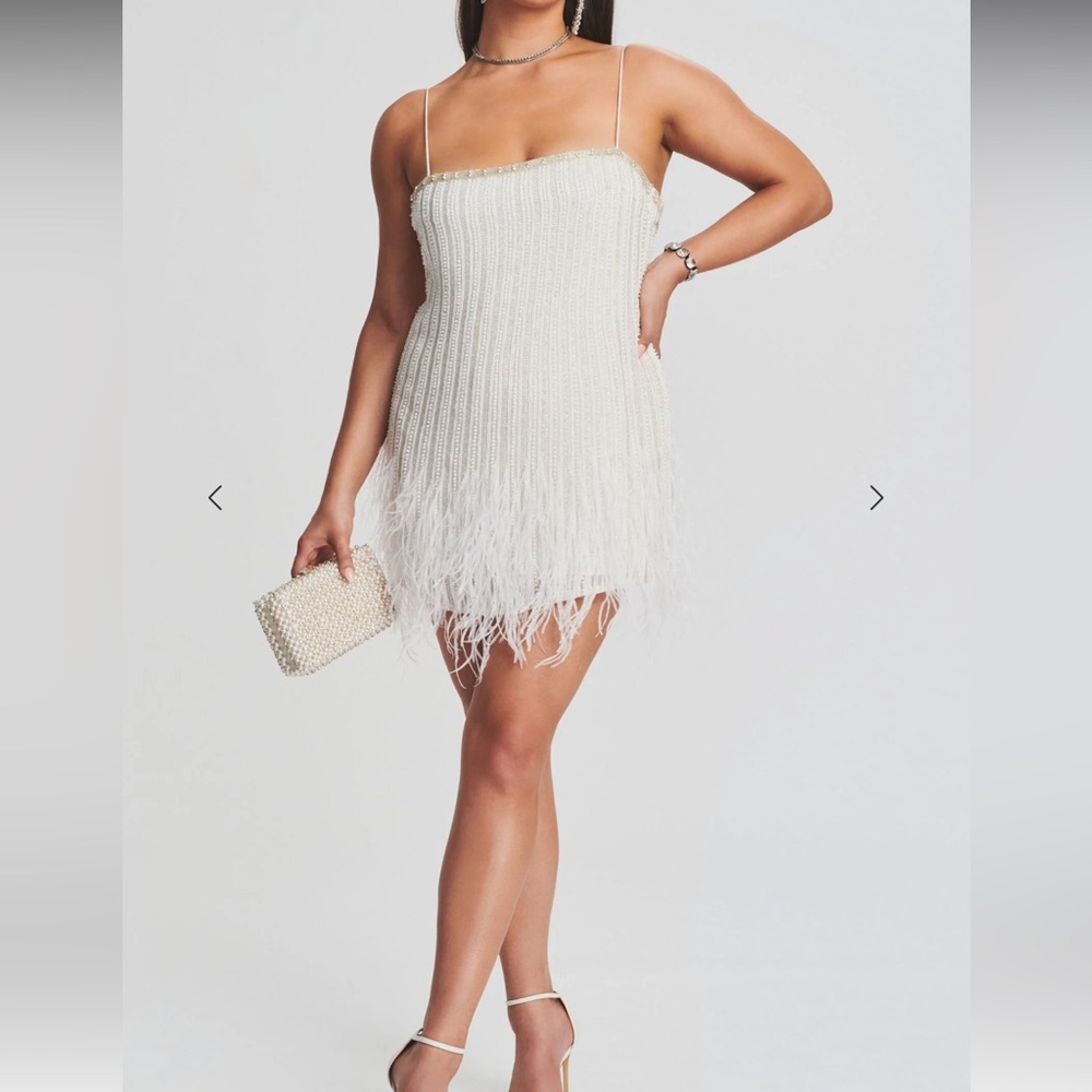 Retrofete Rubina Sequin Feather Dress